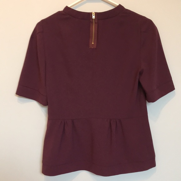 L’AUTRE CHOSE Plum Peplum Top - Picture 2 of 9